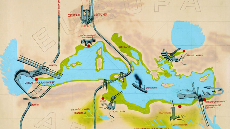 Mapa de Atlantropa. Deutsche Museum Munich